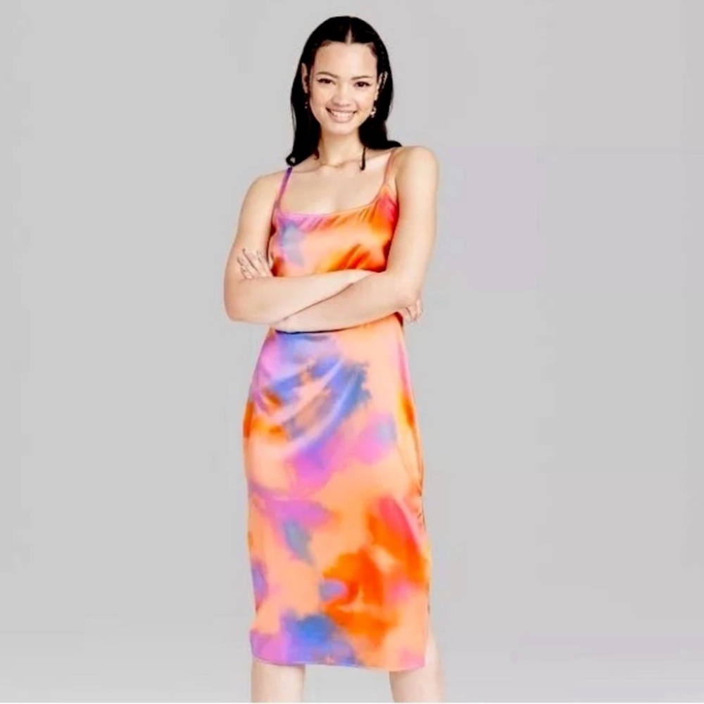 Wild fable tie dye satin dress